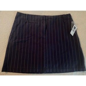 GAP Flat Front Mini Skirt NWT Straight Striped Size 6 Slash Pockets Flat Front